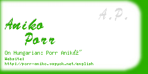 aniko porr business card